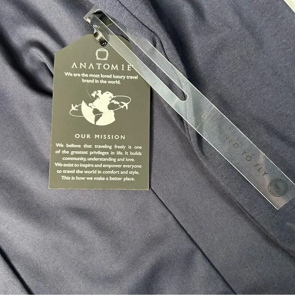 New Anatomie Womens Navy Alida Button Down Poplin Shirt Stretch Quick Dry Sz L - Picture 8 of 12